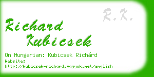 richard kubicsek business card